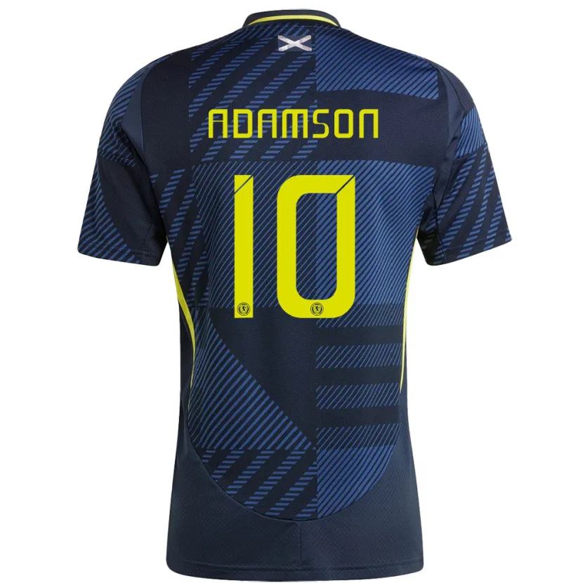 Danxen Kinderen Schotland Calum Adamson #10 Donkerblauw Thuisshirt Thuistenue 24-26 T-Shirt