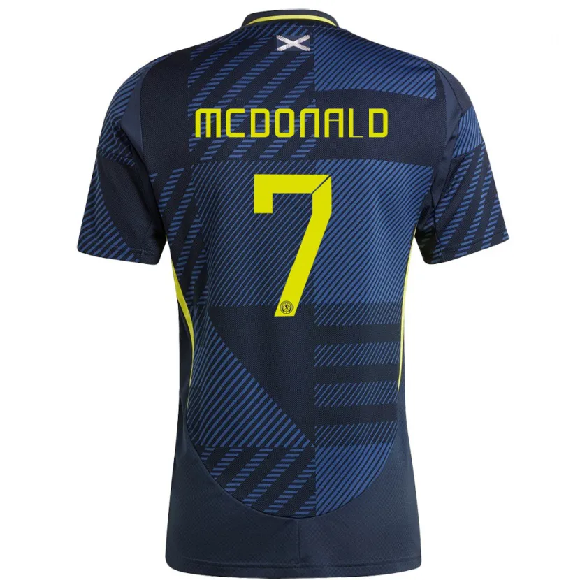 Danxen Kinderen Schotland Josh Mcdonald #7 Donkerblauw Thuisshirt Thuistenue 24-26 T-Shirt