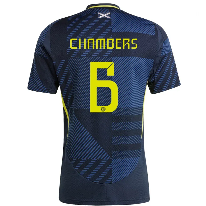 Danxen Kinderen Schotland Sam Chambers #6 Donkerblauw Thuisshirt Thuistenue 24-26 T-Shirt