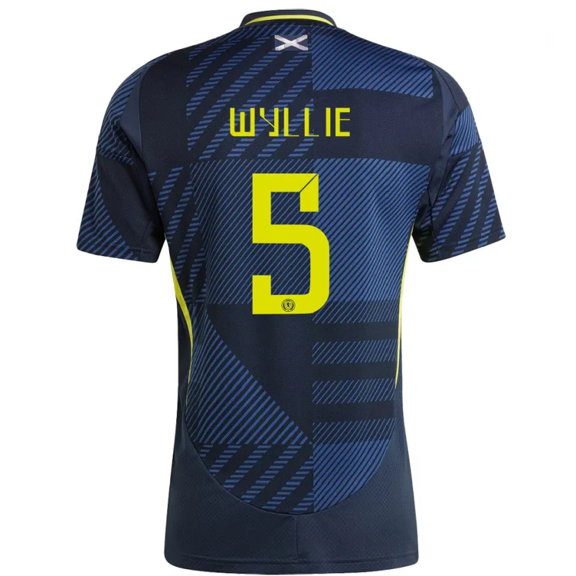 Danxen Kinderen Schotland Jack Wyllie #5 Donkerblauw Thuisshirt Thuistenue 24-26 T-Shirt