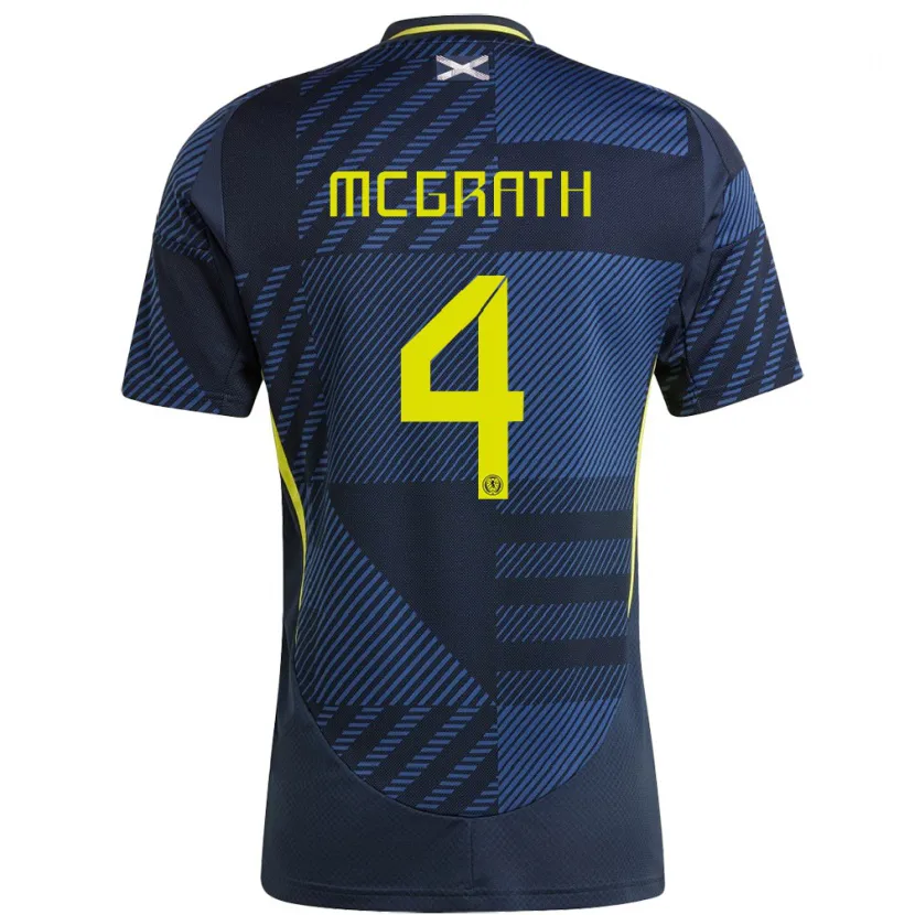 Danxen Kinderen Schotland Joseph Mcgrath #4 Donkerblauw Thuisshirt Thuistenue 24-26 T-Shirt