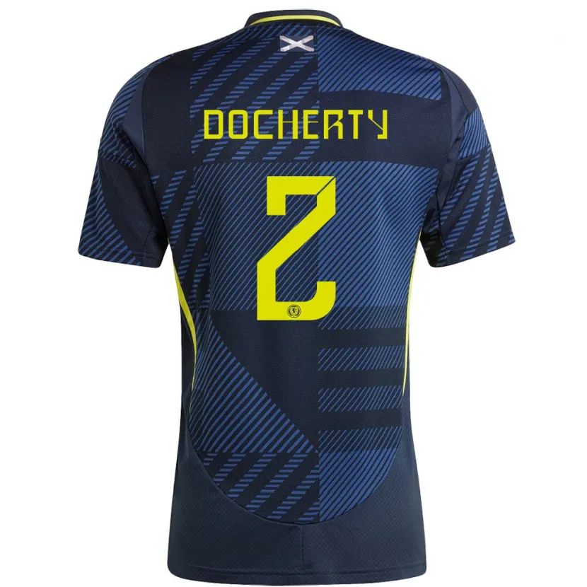 Danxen Kinderen Schotland Nicola Docherty #2 Donkerblauw Thuisshirt Thuistenue 24-26 T-Shirt