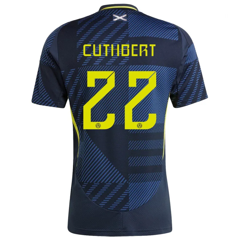 Danxen Kinderen Schotland Erin Cuthbert #22 Donkerblauw Thuisshirt Thuistenue 24-26 T-Shirt