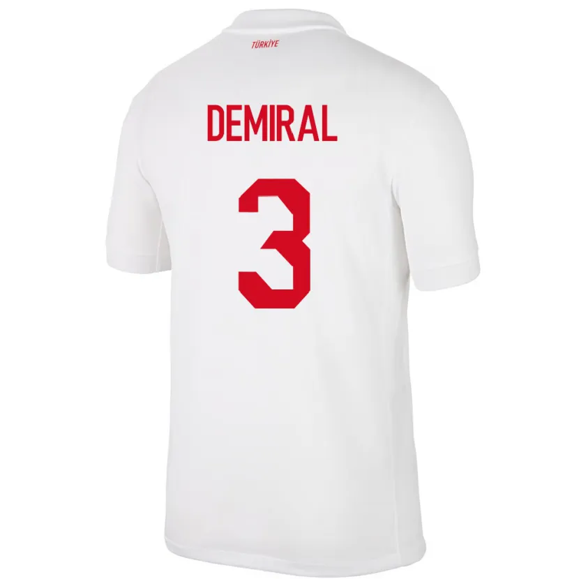 Danxen Kinderen Turkije Merih Demiral #3 Wit Thuisshirt Thuistenue 24-26 T-Shirt