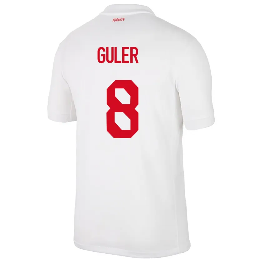Danxen Kinderen Turkije Arda Güler #8 Wit Thuisshirt Thuistenue 24-26 T-Shirt