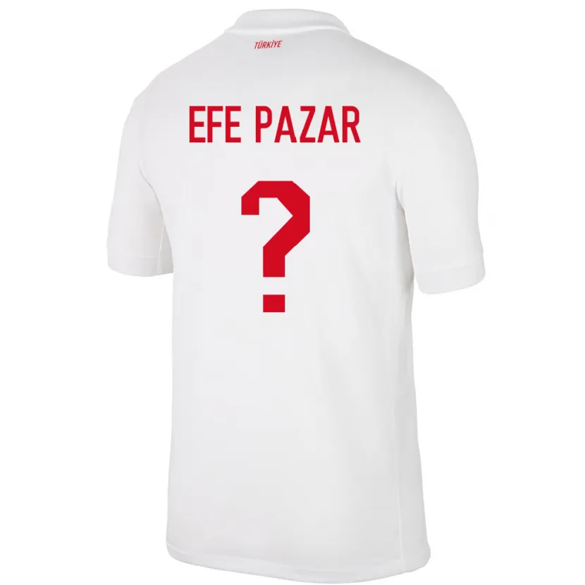 Danxen Kinderen Turkije Alper Efe Pazar #0 Wit Thuisshirt Thuistenue 24-26 T-Shirt