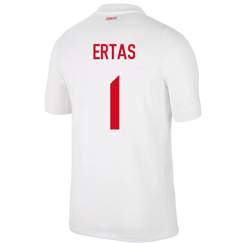 Danxen Kinderen Turkije Deniz Ertaş #1 Wit Thuisshirt Thuistenue 24-26 T-Shirt
