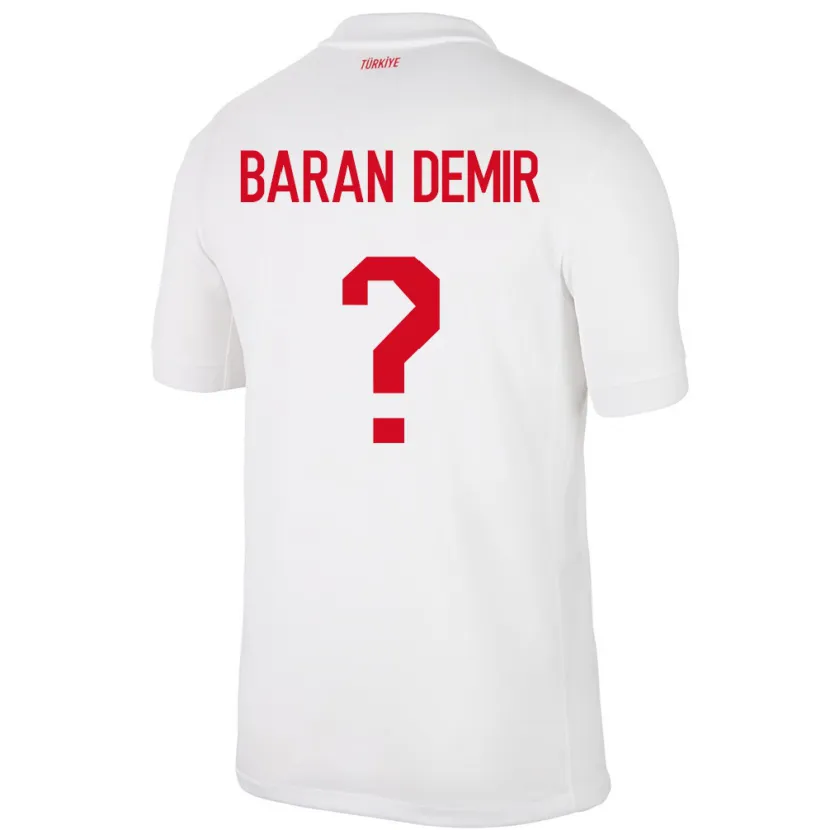 Danxen Kinderen Turkije Tuna Baran Demir #0 Wit Thuisshirt Thuistenue 24-26 T-Shirt