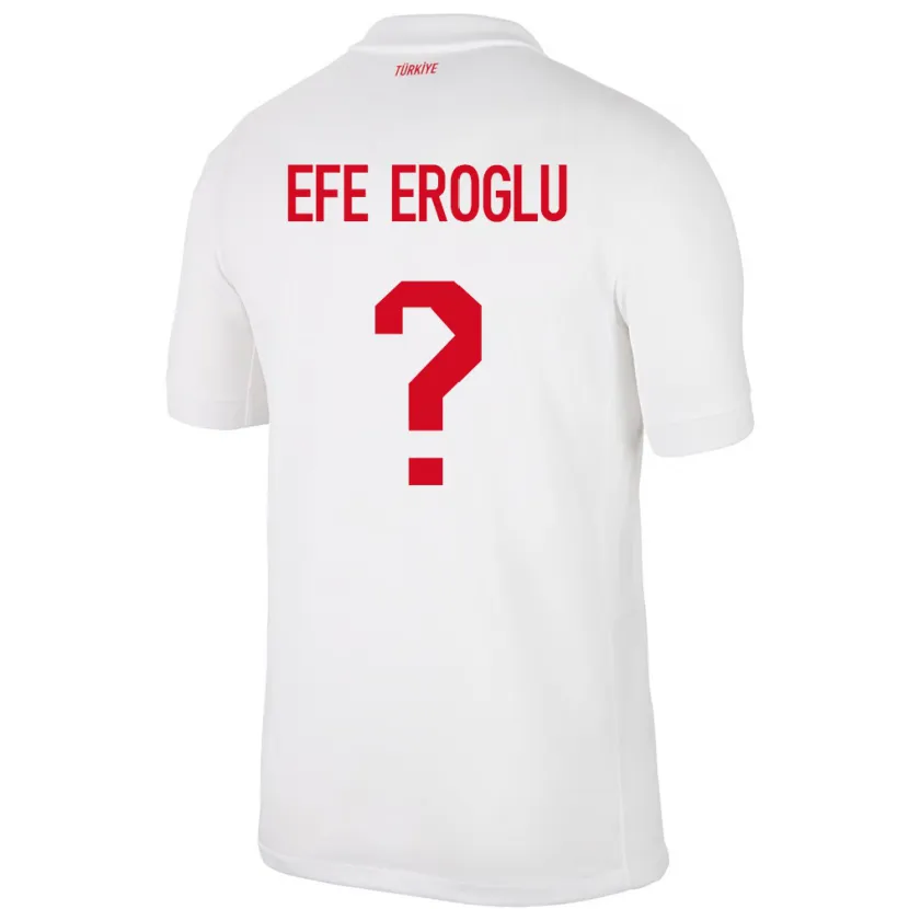 Danxen Kinderen Turkije Cem Efe Eroğlu #0 Wit Thuisshirt Thuistenue 24-26 T-Shirt