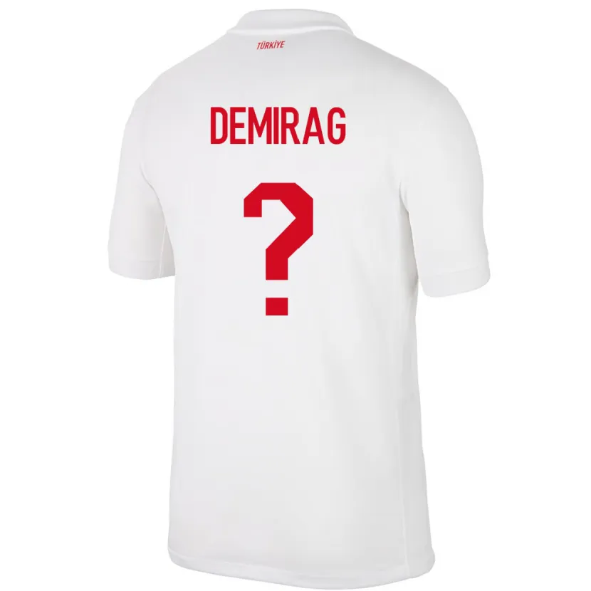 Danxen Kinderen Turkije Bilal Demirağ #0 Wit Thuisshirt Thuistenue 24-26 T-Shirt
