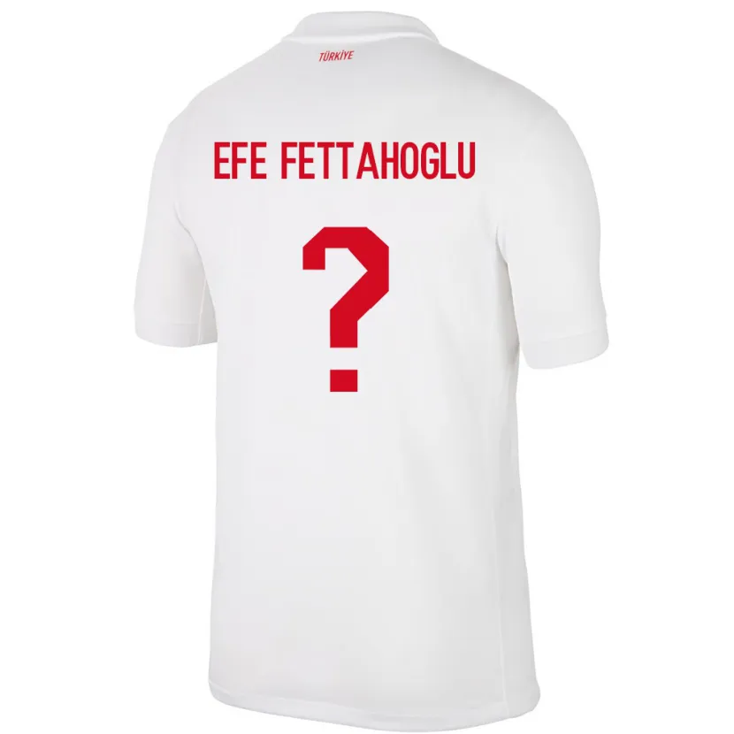 Danxen Kinderen Turkije Adnan Efe Fettahoğlu #0 Wit Thuisshirt Thuistenue 24-26 T-Shirt
