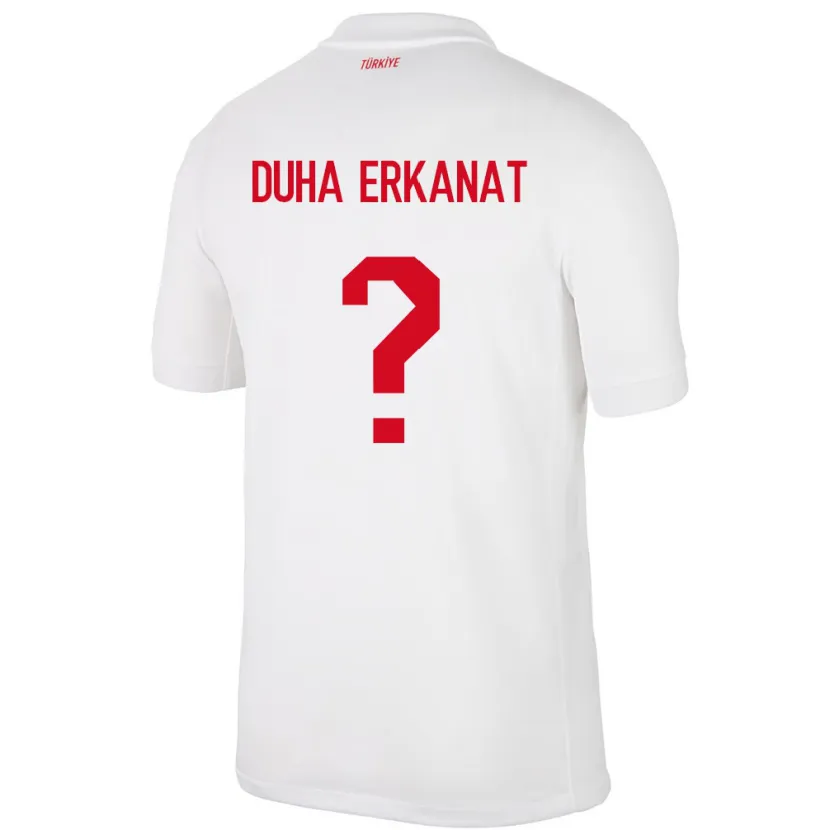 Danxen Kinderen Turkije Ahmet Duha Erkanat #0 Wit Thuisshirt Thuistenue 24-26 T-Shirt