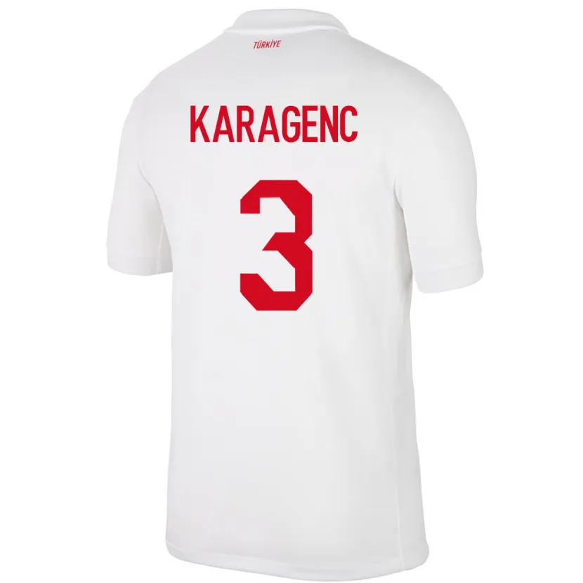 Danxen Kinderen Turkije Didem Karagenç #3 Wit Thuisshirt Thuistenue 24-26 T-Shirt