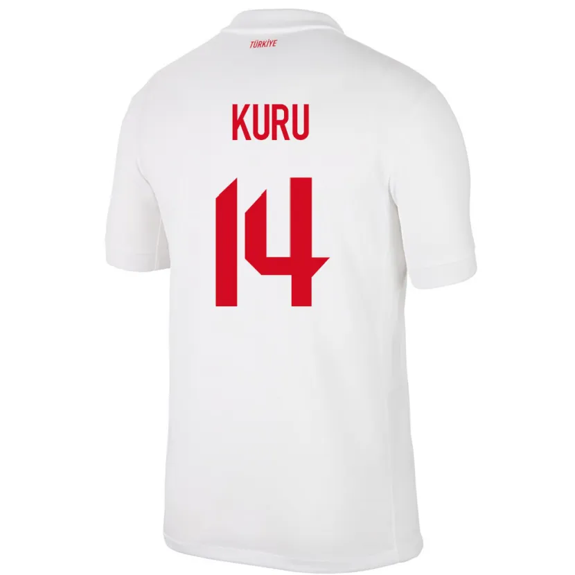 Danxen Kinderen Turkije Büşra Kuru #14 Wit Thuisshirt Thuistenue 24-26 T-Shirt