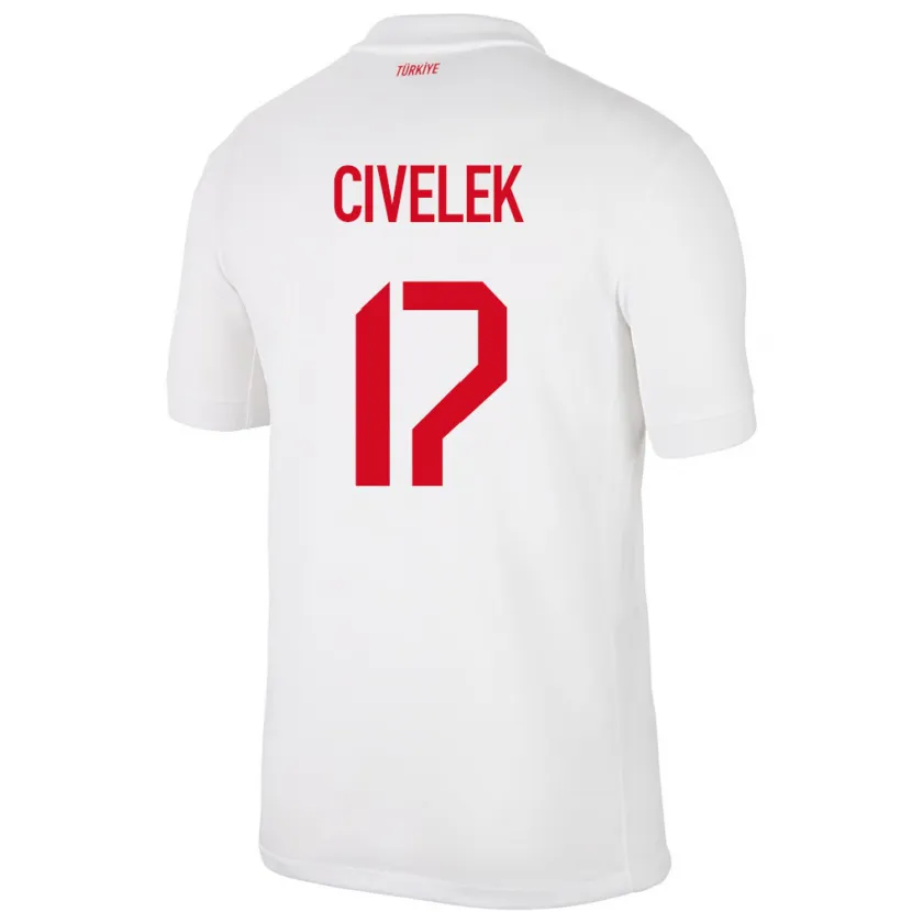 Danxen Kinderen Turkije İlayda Civelek #17 Wit Thuisshirt Thuistenue 24-26 T-Shirt