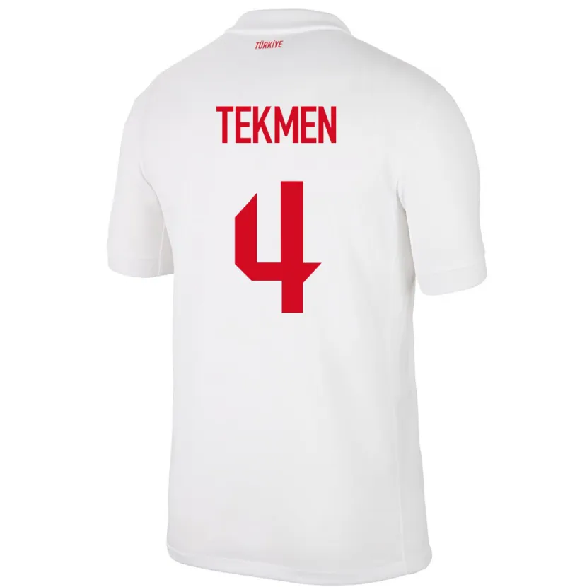 Danxen Kinderen Turkije Ece Tekmen #4 Wit Thuisshirt Thuistenue 24-26 T-Shirt