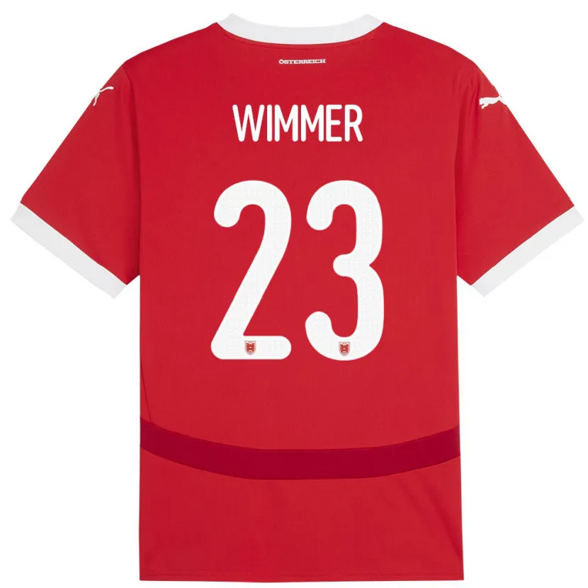 Danxen Kinderen Oostenrijk Patrick Wimmer #23 Rood Thuisshirt Thuistenue 24-26 T-Shirt