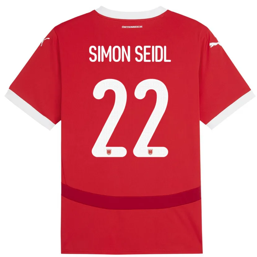Danxen Kinderen Oostenrijk Simon Seidl #22 Rood Thuisshirt Thuistenue 24-26 T-Shirt