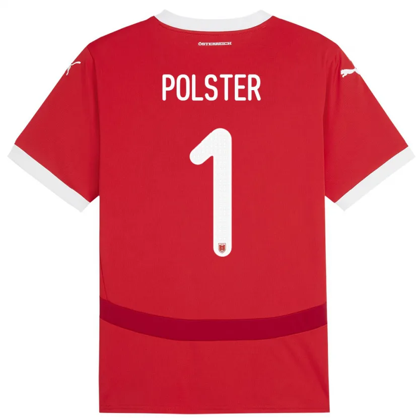 Danxen Kinderen Oostenrijk Nikolas Polster #1 Rood Thuisshirt Thuistenue 24-26 T-Shirt