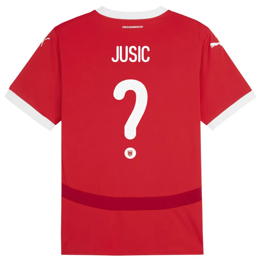 Danxen Kinderen Oostenrijk Kenan Jusic #0 Rood Thuisshirt Thuistenue 24-26 T-Shirt