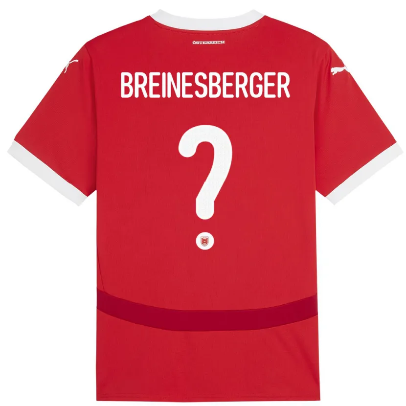 Danxen Kinderen Oostenrijk Christoph Breinesberger #0 Rood Thuisshirt Thuistenue 24-26 T-Shirt