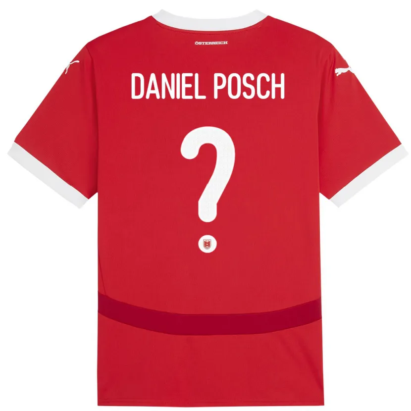 Danxen Kinderen Oostenrijk Daniel Posch #0 Rood Thuisshirt Thuistenue 24-26 T-Shirt