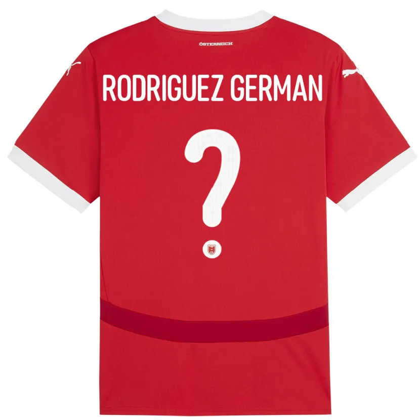 Danxen Kinderen Oostenrijk Ryan Rodriguez German #0 Rood Thuisshirt Thuistenue 24-26 T-Shirt