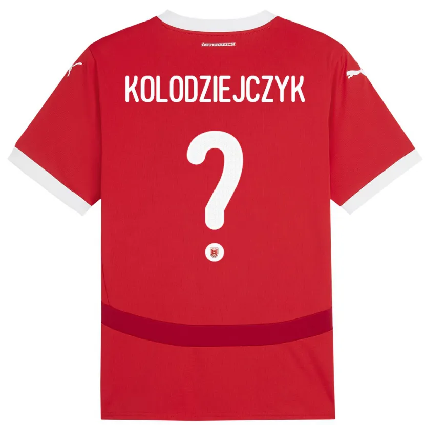 Danxen Kinderen Oostenrijk Marek Kolodziejczyk #0 Rood Thuisshirt Thuistenue 24-26 T-Shirt