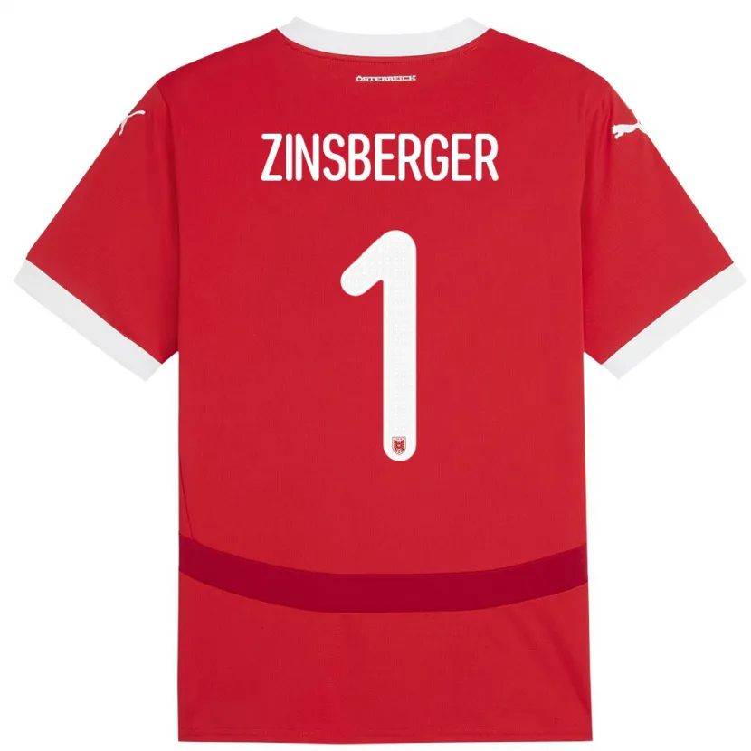 Danxen Kinderen Oostenrijk Manuela Zinsberger #1 Rood Thuisshirt Thuistenue 24-26 T-Shirt
