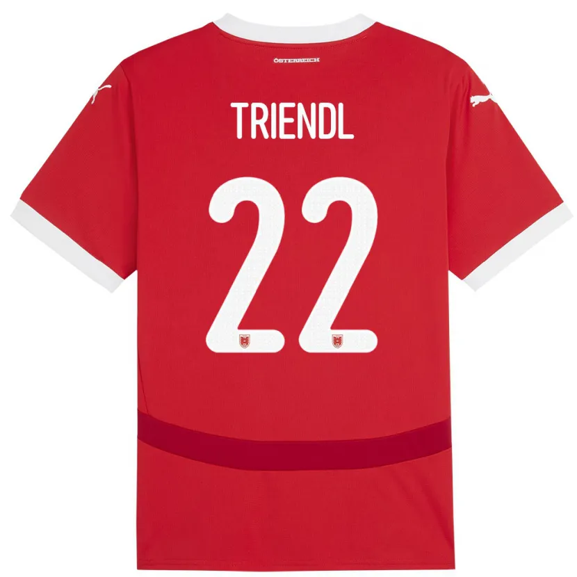 Danxen Kinderen Oostenrijk Lena Triendl #22 Rood Thuisshirt Thuistenue 24-26 T-Shirt