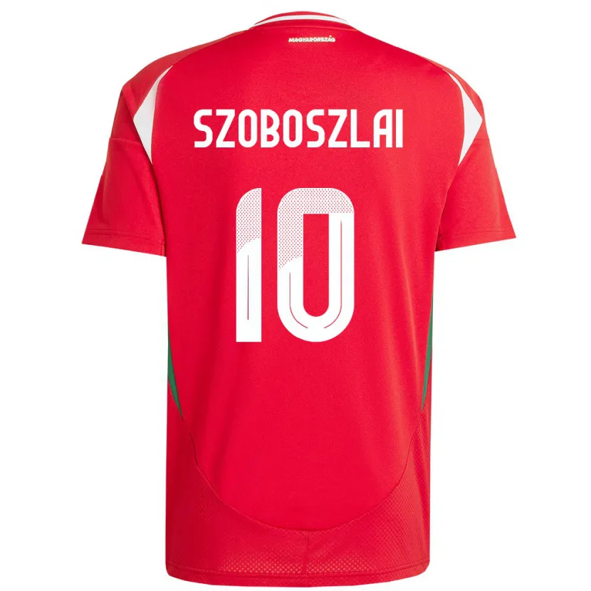 Danxen Kinderen Hongarije Dominik Szoboszlai #10 Rood Thuisshirt Thuistenue 24-26 T-Shirt