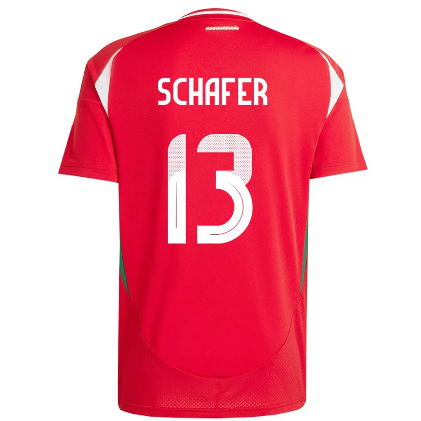 Danxen Kinderen Hongarije András Schäfer #13 Rood Thuisshirt Thuistenue 24-26 T-Shirt