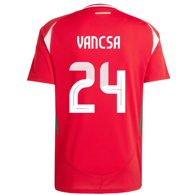 Danxen Kinderen Hongarije Zalán Vancsa #24 Rood Thuisshirt Thuistenue 24-26 T-Shirt