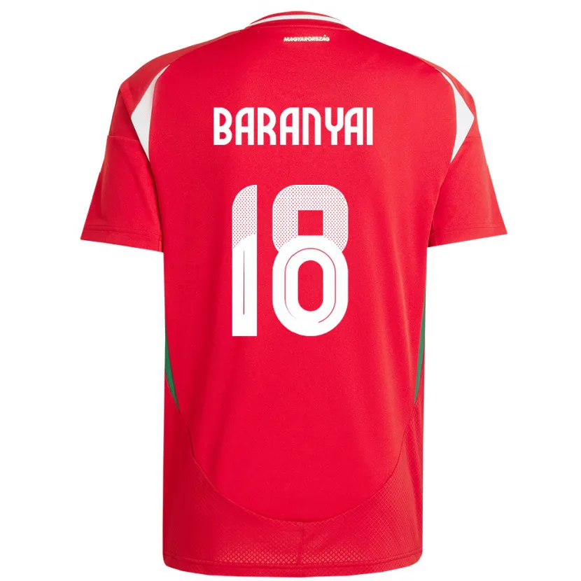 Danxen Kinderen Hongarije Nimród Baranyai #18 Rood Thuisshirt Thuistenue 24-26 T-Shirt