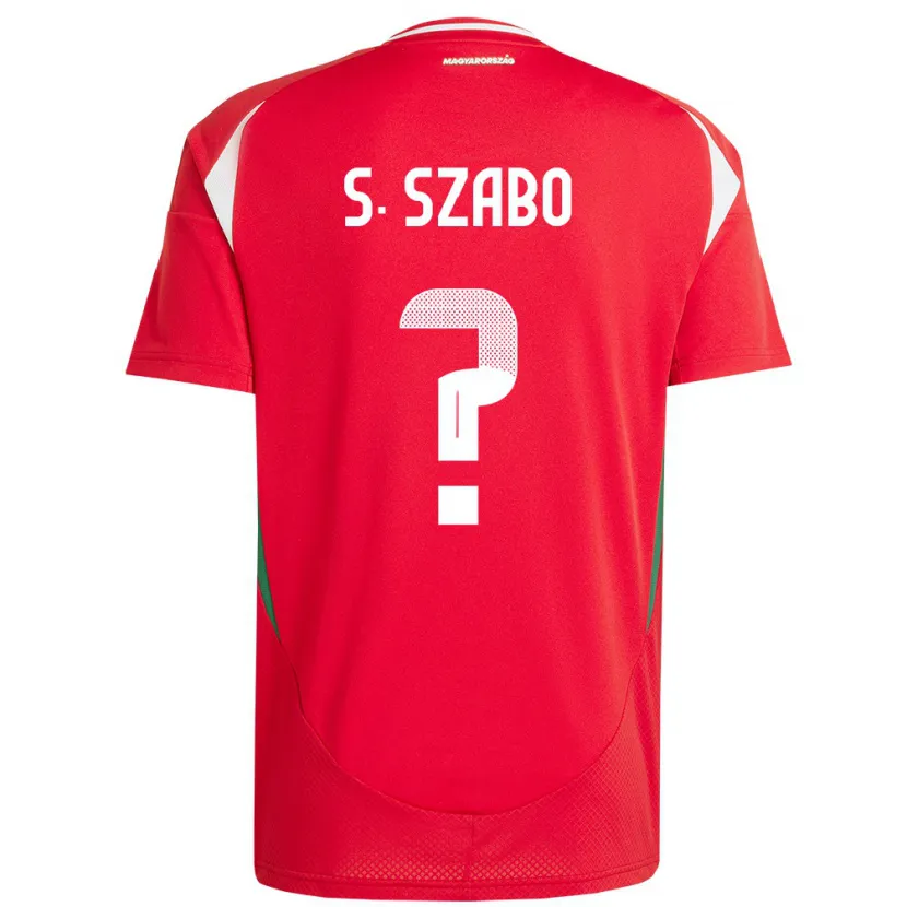 Danxen Kinderen Hongarije Szilárd Szabó #0 Rood Thuisshirt Thuistenue 24-26 T-Shirt