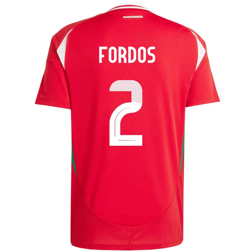 Danxen Kinderen Hongarije Beatrix Fördős #2 Rood Thuisshirt Thuistenue 24-26 T-Shirt