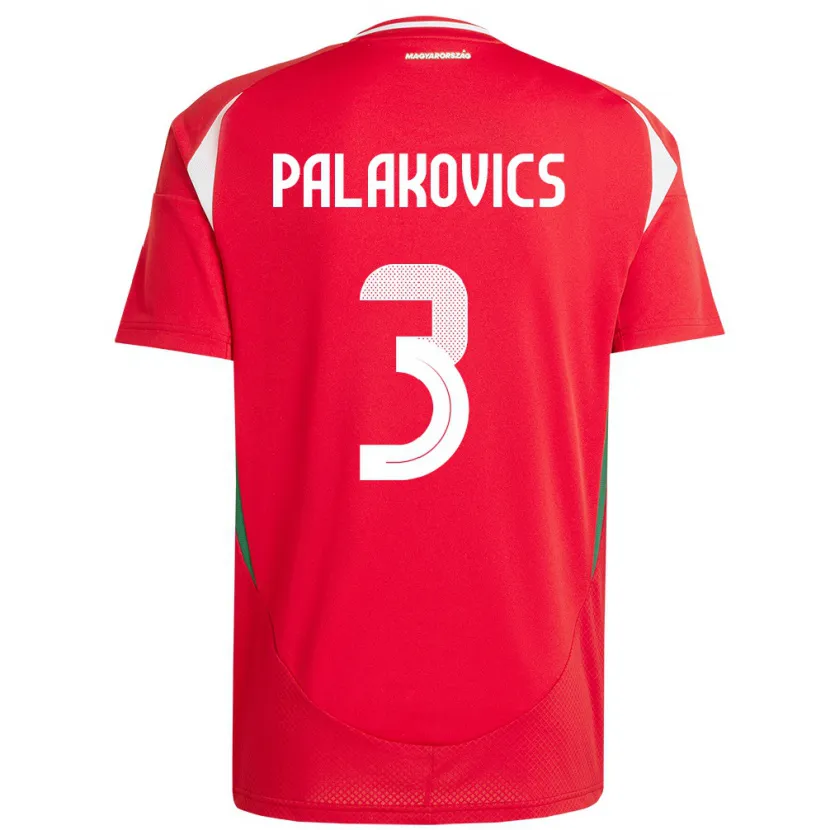 Danxen Kinderen Hongarije Laura Palakovics #3 Rood Thuisshirt Thuistenue 24-26 T-Shirt