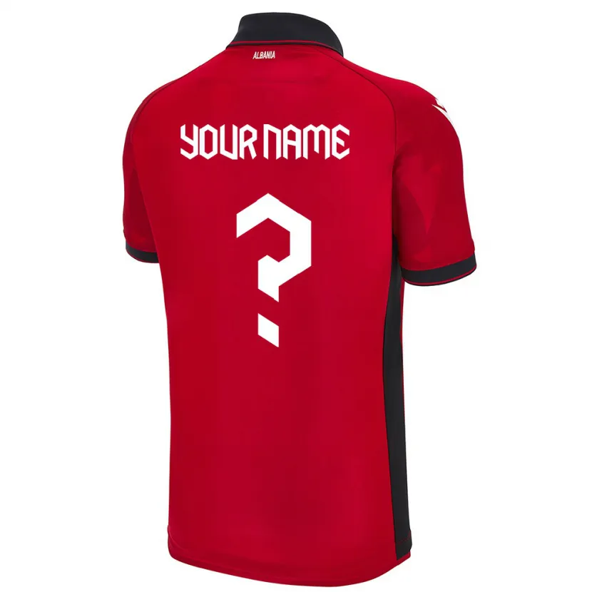 Danxen Kinderen Albanië Uw Naam #0 Rood Thuisshirt Thuistenue 24-26 T-Shirt