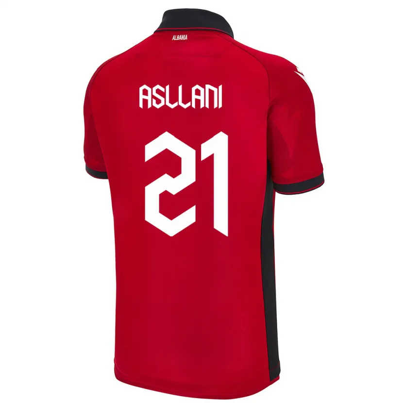 Danxen Kinderen Albanië Kristjan Asllani #21 Rood Thuisshirt Thuistenue 24-26 T-Shirt