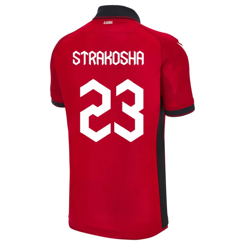 Danxen Kinderen Albanië Thomas Strakosha #23 Rood Thuisshirt Thuistenue 24-26 T-Shirt