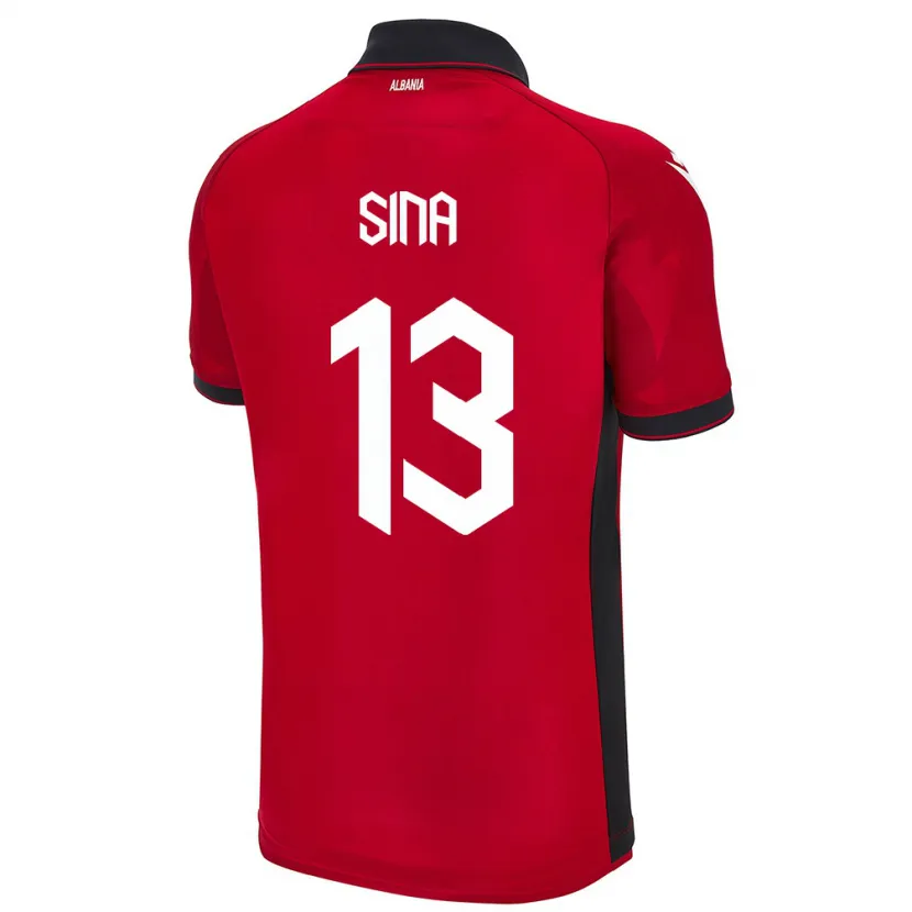 Danxen Kinderen Albanië Samuele Sina #13 Rood Thuisshirt Thuistenue 24-26 T-Shirt