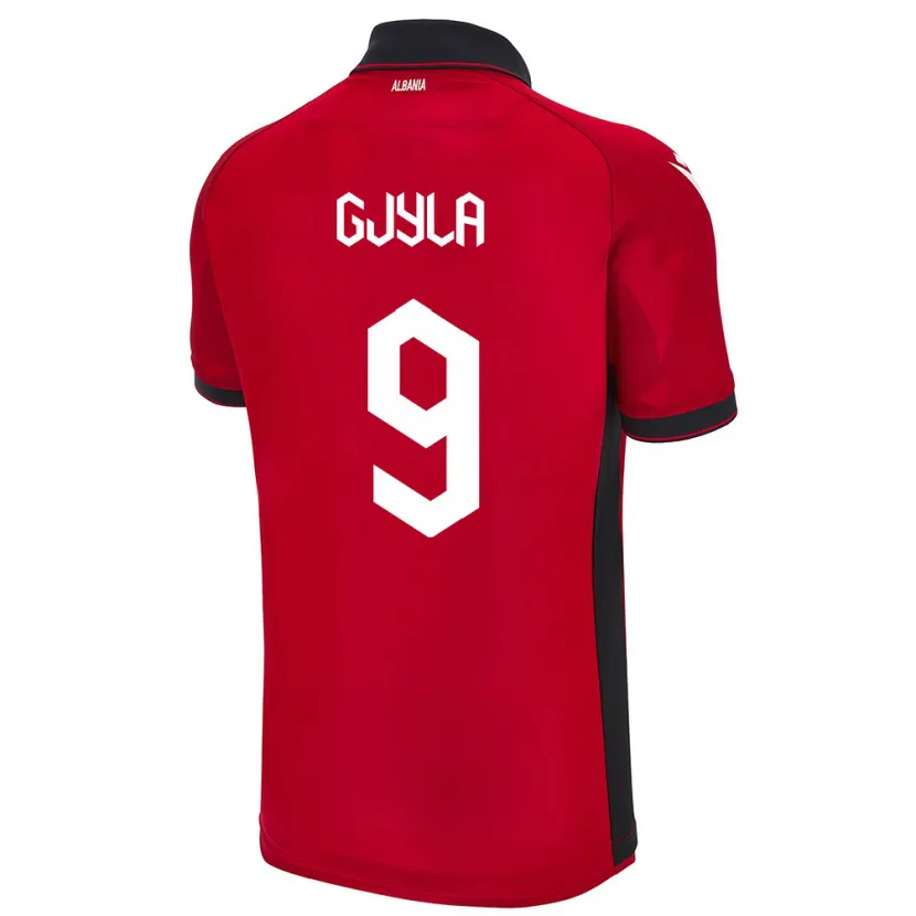 Danxen Kinderen Albanië Brayan Gjyla #9 Rood Thuisshirt Thuistenue 24-26 T-Shirt