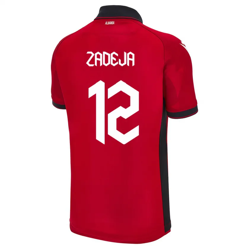 Danxen Kinderen Albanië Darius Zadeja #12 Rood Thuisshirt Thuistenue 24-26 T-Shirt