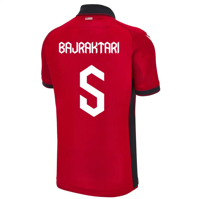 Danxen Kinderen Albanië Arbiona Bajraktari #5 Rood Thuisshirt Thuistenue 24-26 T-Shirt