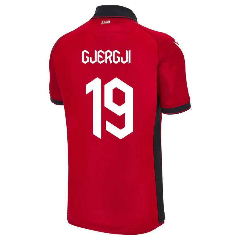 Danxen Kinderen Albanië Matilda Gjergji #19 Rood Thuisshirt Thuistenue 24-26 T-Shirt