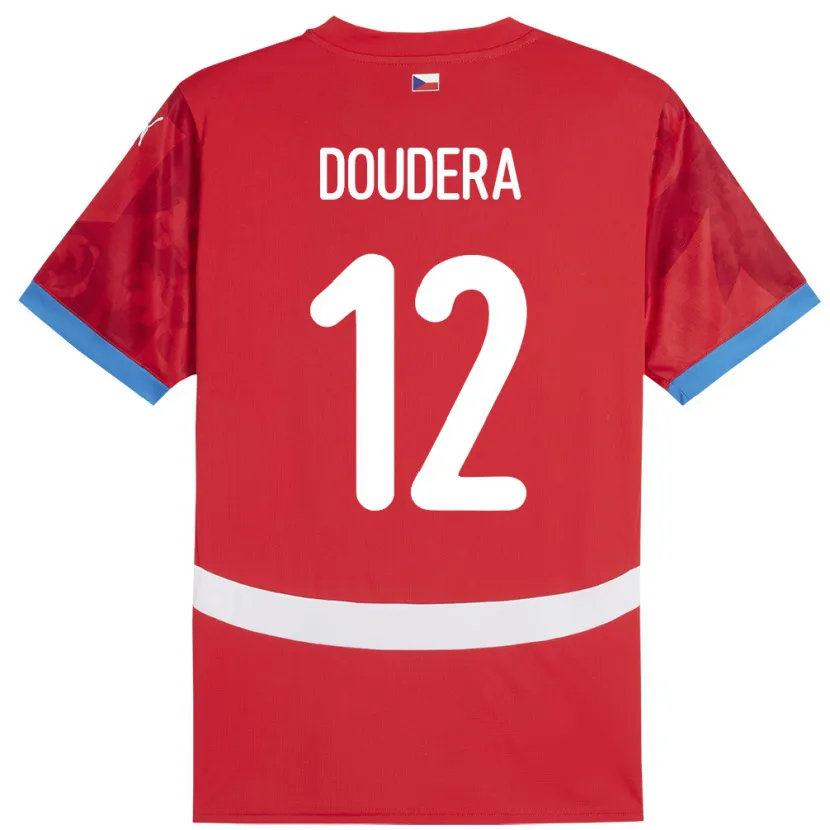 Danxen Kinderen Tsjechië David Doudera #12 Rood Thuisshirt Thuistenue 24-26 T-Shirt