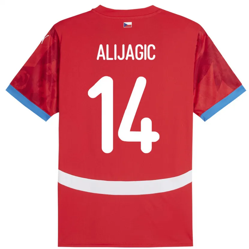 Danxen Kinderen Tsjechië Denis Alijagic #14 Rood Thuisshirt Thuistenue 24-26 T-Shirt