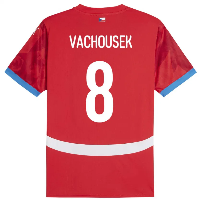 Danxen Kinderen Tsjechië Tadeas Vachousek #8 Rood Thuisshirt Thuistenue 24-26 T-Shirt