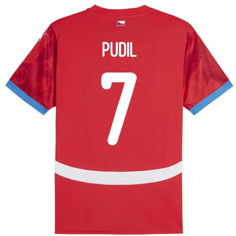 Danxen Kinderen Tsjechië Adam Pudil #7 Rood Thuisshirt Thuistenue 24-26 T-Shirt