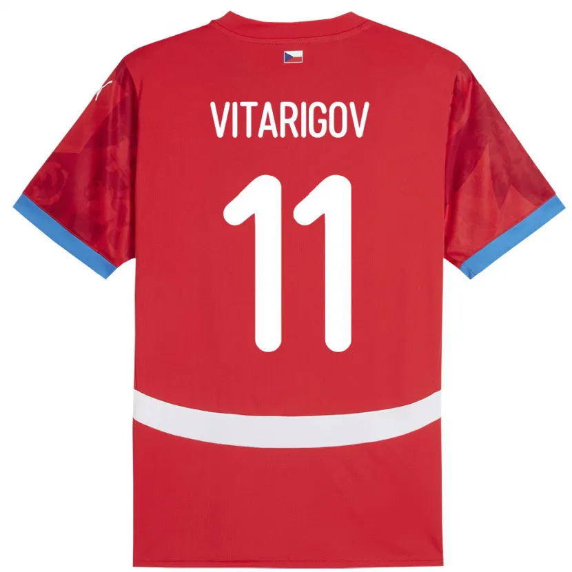 Danxen Kinderen Tsjechië Arsen Vitarigov #11 Rood Thuisshirt Thuistenue 24-26 T-Shirt